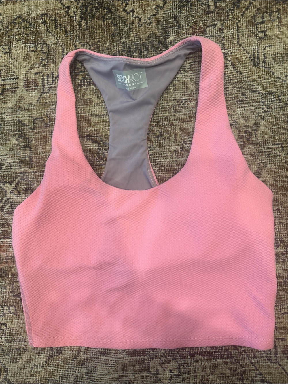 Beach Riot Bubblegum Pink Racerback Sports Bra
